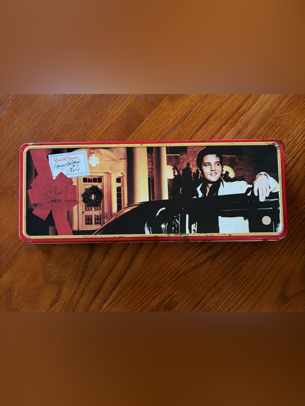 Vintage Russell Stover Holiday Tin - Elvis Presley